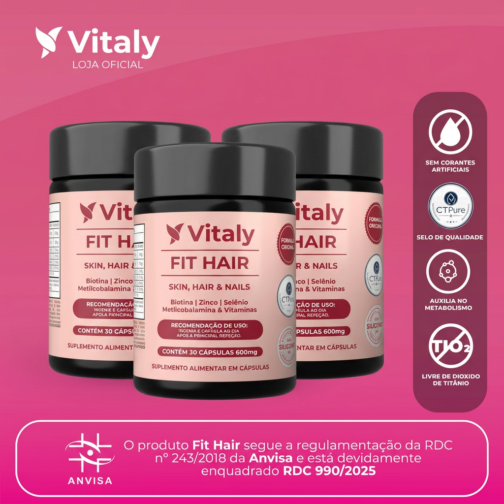 Kit com três frascos Vitaly Fit Hair